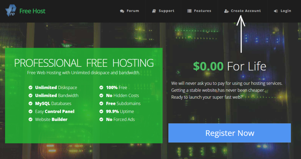 lifetime free hosting